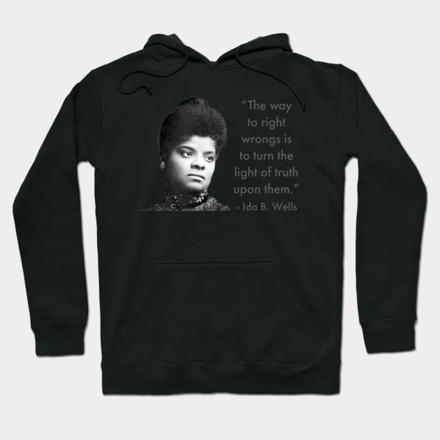 The way to right wrongs is to turn the light of truth upon them. | Ida B. Wells | Black woman | Black History Hoodie by UrbanLifeApparel